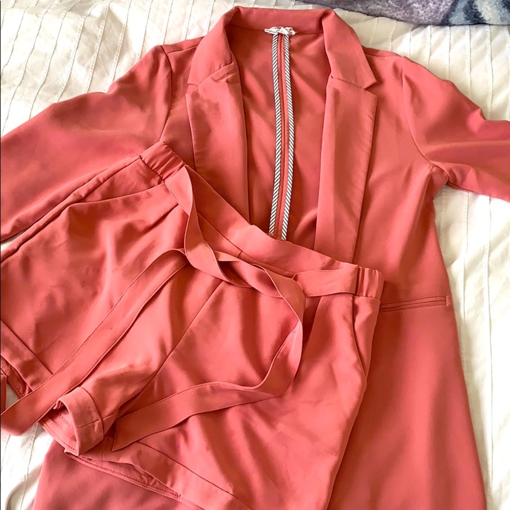 Pink Short and Blazer Set